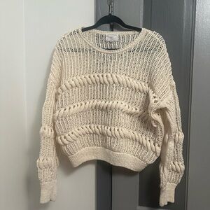 Absolutely creative worldwide Ivory Open-Knit Women's Sweater